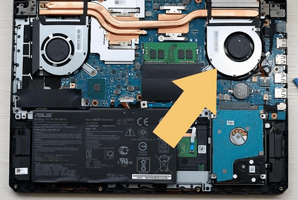 the inner structure of laptop